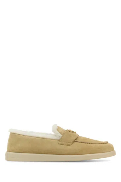 Prada Moccasters In Beige
