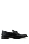 Prada Crocodile-embossed Leather Loafers In Black