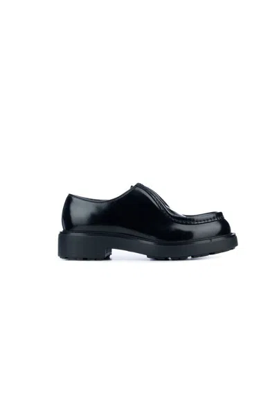 Prada Black Leather Diapason Lace-up Shoes