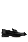 Prada Crocodile-embossed Leather Loafers In Black