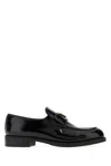 Prada Brand-plaque Patent Leather Loafers In Black