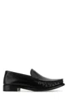 Prada Women Dark Brown Leather Loafers In Black