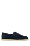 Prada Round Toe Loafers In Blue
