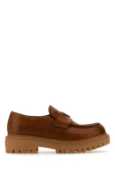 Prada Moccasters In Brown