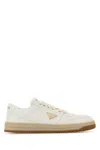 Prada Ivory Nappa Leather Downtown Sneakers In White
