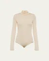 Prada Women's Gazar Jersey Bodysuit In Deserto