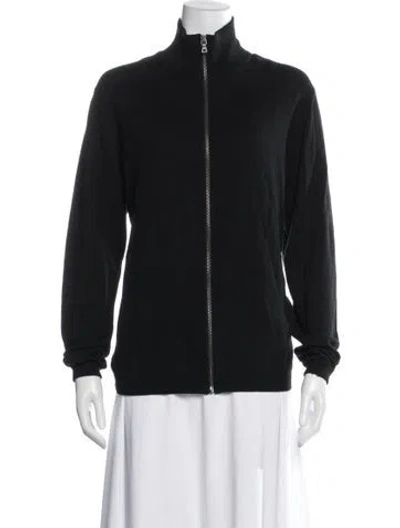 Pre-owned Prada Mock Neck Long Sleeve Cardigan In Black