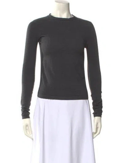 Pre-owned Prada Mock Neck Long Sleeve Top In Gray