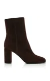 Prada Womens Brown Brand-plaque Suede Heeled Ankle Boots Eur 36 / 3 Uk In Brown