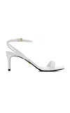 Prada Leather Ankle Strap Sandals Open Toe Heel In Multi