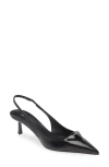 Prada Pointed Toe Slingback Pumps In Black