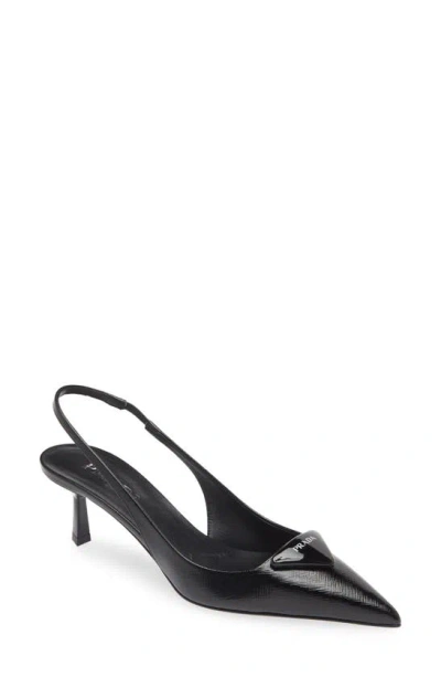 PRADA MODELLERIE POINTED TOE SLINGBACK PUMP