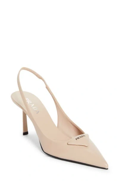 Prada Modellerie Pointed Toe Slingback Pump In Pink