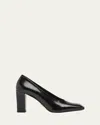 Prada Brushed Leather Pumps In Nero