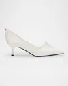 Prada Modellerie Spiked Leather Pumps In Abete