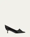 Prada Modellerie Spiked Leather Pumps In Nero