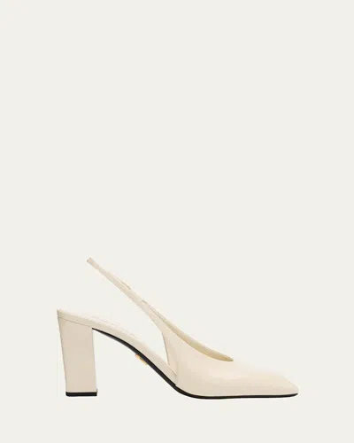 PRADA MODELLERIE VERNICE PATENT LEATHER SLINGBACK PUMPS