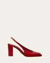 Prada Slingback-pumps Aus Lackleder In Cherry