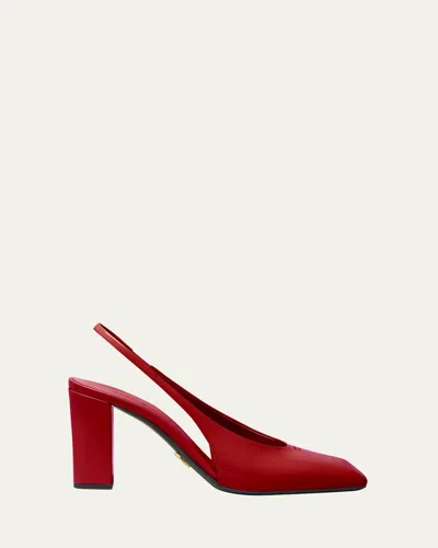 PRADA MODELLERIE VERNICE PATENT LEATHER SLINGBACK PUMPS