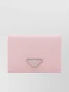 Prada Triangle Bifold Metallic Leather Wallet