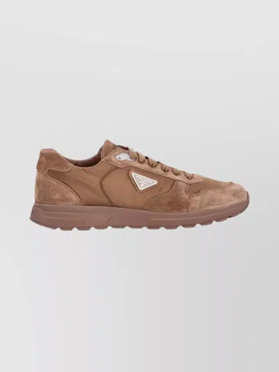 PRADA MODERN LOW-TOP SNEAKERS SUEDE PANELS