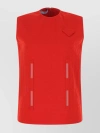 PRADA MODERN SLEEVELESS TOP WITH TEXTURED MOCK NECK AND SIDE POCKETS