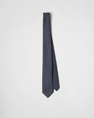 Prada Mohair And Silk Tie In Aviation Blue