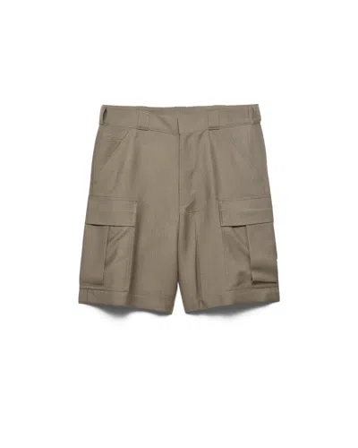 Prada Bermudas Aus Mohair Und Wolle In Brown