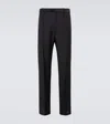 Prada Mohair And Wool Logo Pants In Nero