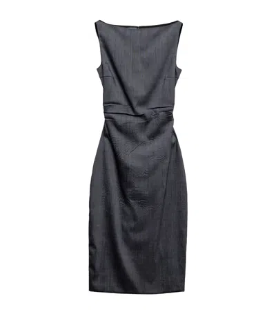 Prada Mohair-blend Midi Dress In Grey