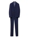 Prada Single Breasted Wool And Mohair Suit In Blau
