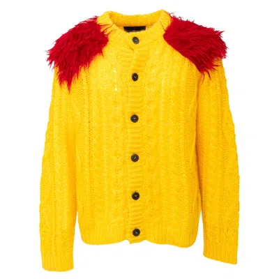 Pre-owned Prada Mohair Cardigan With Fur - '10s In Orange