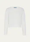 Prada Cotton Crew-neck Sweater In F0018 Naturale