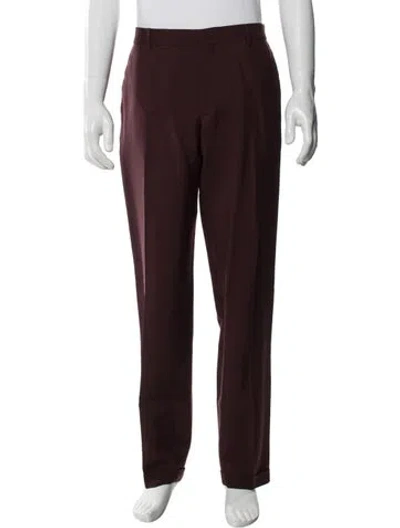 Pre-owned Prada Mohair Dress Pants In Burgundy