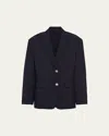 Prada Women's Midnight Wool Blend Blazer In Bleu