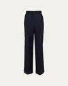 Prada Mohair Light Straight-leg Pants In Bleu