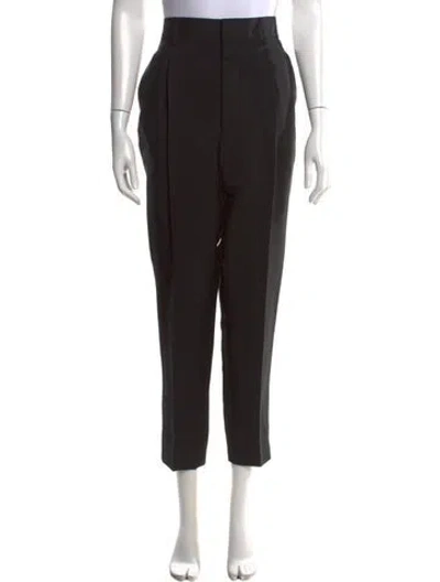Pre-owned Prada Mohair Straight Leg Pants In Black