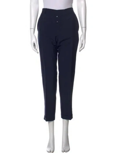 Pre-owned Prada Mohair Straight Leg Pants In Blue