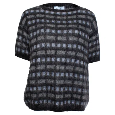 Pre-owned Prada , Mohair Sweater With Short Sleeves In Black