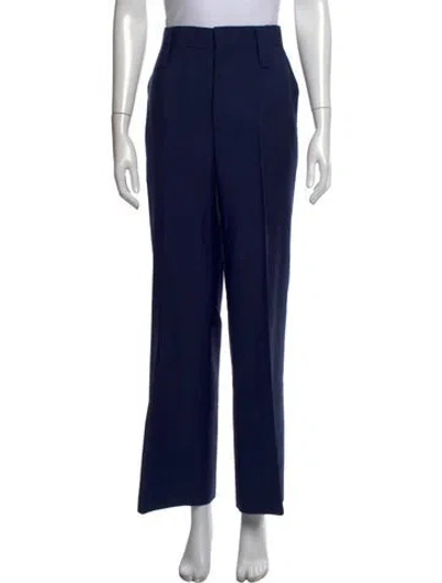 Pre-owned Prada Mohair Wide Leg Pants In Blue