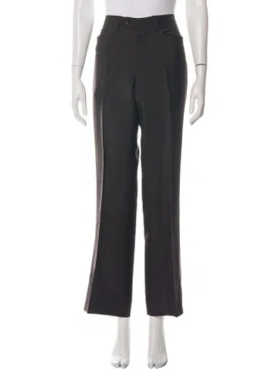 Pre-owned Prada Mohair Wide Leg Pants In Green
