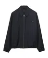 Prada Jacket Long Sleeves Point Collar Elasticated Hem In Black
