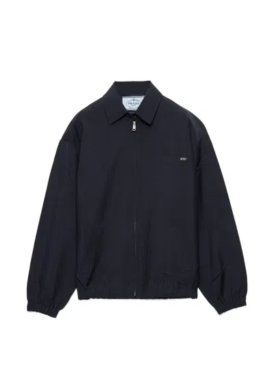 Prada Mohair-wool Blouson Jacket In Blue