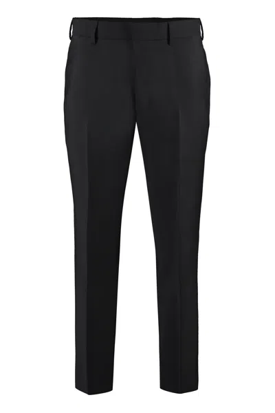 Prada Mohair-wool Tailored Trousers In Black