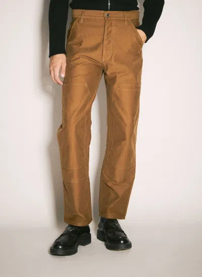 Prada Moleskin Cargo Pants In Brown