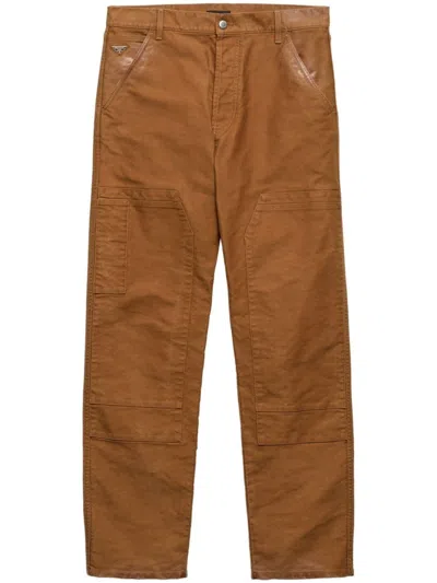 Prada Moleskin Pants In Brown