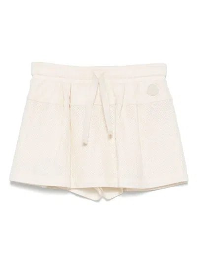 Prada Moncler Embroidered Mini Skirt In Neutral