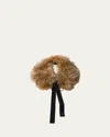 Prada Mongolia Shearling Collar In Neutral