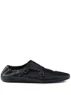 Prada Shuffle Monkstrap-schuhe Mit Doppelschnalle In Black