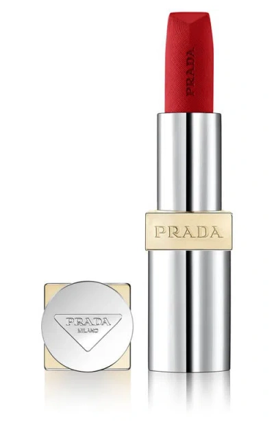 Prada Monochrome Hyper Matte Refillable Lipstick In R27 Rubino - Orange Red
